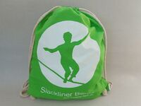 Slackline Transportrucksack in grün (aus Bio Baumwolle)