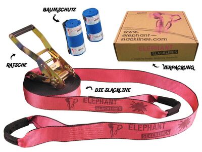 Rookie Flashline Set pink 15 Meter - Elephant Slacklines - Artikelbild