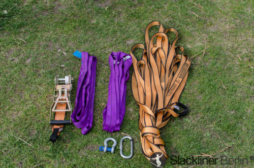 Aufbauanleitung für ein 6 teiliges Slackline Set