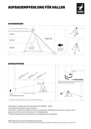 Slackline Guide für den Aufbau in Sporthallen