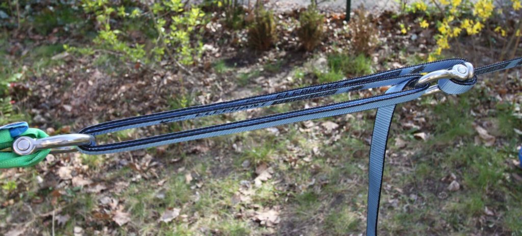 Der komplette Ellington Flaschenzug in einer Slackline