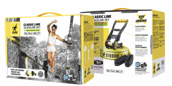 15 Meter Gibbon Classic Slackline Set – Komplettset für Anfänger